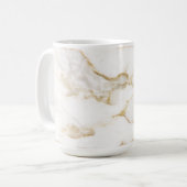 Moderne goud effect marmer patroon koffiemok (Voorkant links)