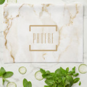 Moderne goud effect marmerpatroon theedoek (Gevouwen)