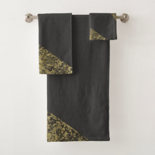 Moderne goud- en grijske chic bad handdoek