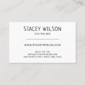 Moderne Goud en Houtskool Hond Walker | oppas Visitekaartje (Achterkant)