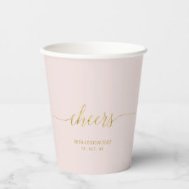 Moderne goud- en roze lettering Prost feest Papieren Bekers