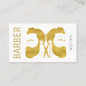 Moderne goud en wit kapperszaak volgende afspraak visitekaartje (Voorkant)