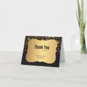 Moderne goud en zwarte bedankkaart (Voorkant)