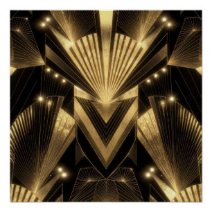 Moderne Goud Folie Elegantie Neo Art Deco Perfect Poster