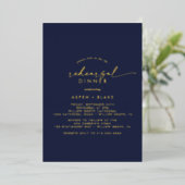 Moderne goud folie schrift | Marine repetitie dine Uitnodiging (Staand Voorkant)