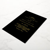 Moderne goud folie script | Zwarte informele bruil Uitnodiging (Gedraaid)