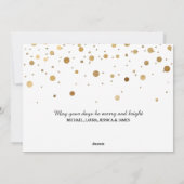 Moderne goud glitter familie foto kerstkaart (Achterkant)