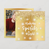 Moderne Goud Glitter OM GEZELLEN TE LATEN SCHITTER Feestdagenkaart (Voorkant / Achterkant)
