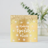 Moderne Goud Glitter OM GEZELLEN TE LATEN SCHITTER Feestdagenkaart (Staand voorkant)