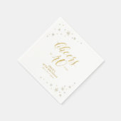 Moderne Goud Glitter & Proost 40e Verjaardagsfeest Servet (Hoek)