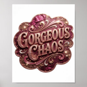 Moderne Goud GORGEOUS CHAOS Artistiek Motief Poster