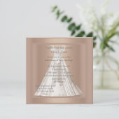 MODERNE GOUD GOWN WEDDING INVITATION KAART (Staand voorkant)