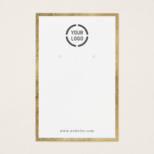 Moderne Goud Grens Aangepast logo oorscherm Visitekaartje (Voorkant)