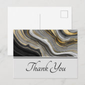 Moderne Goud & Grijs Agaat Geode Edelsteen Bedankt Briefkaart (Voorkant / Achterkant)