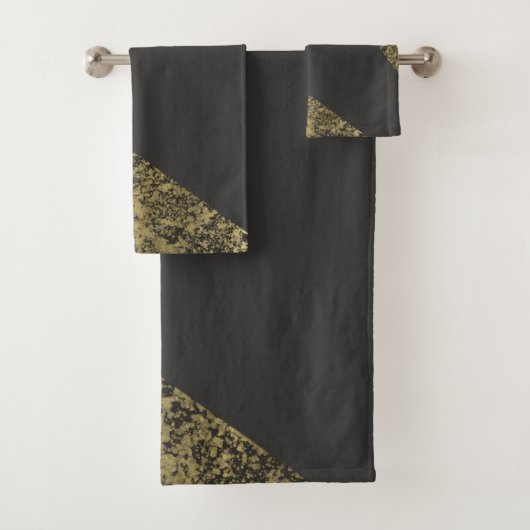 Moderne Goud & Grijs Chic Bad Handdoek (Insitu)