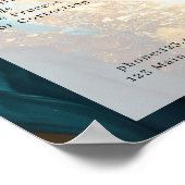 Moderne goud-groen-glitter marmeren salon Preislis Poster (Hoek)