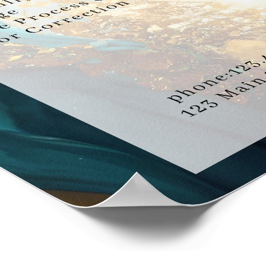 Moderne goud-groen-glitter marmeren salon Preislis Poster (Hoek)