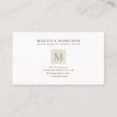 Moderne Goud Inkt Monogram Abstract Visitekaartje (Achterkant)