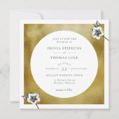 Moderne Goud Kerstmis Rozen kerstbruiloft Kaart (Voorkant)