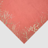 Moderne Goud Koraal Oranje Elegant Strand Bruiloft Tissuepapier (Detail)