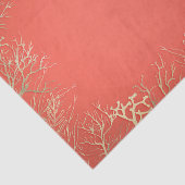 Moderne Goud Koraal Oranje Elegante Strand Bruilof Tissuepapier (Detail)