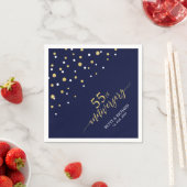Moderne goud & marine 55e jubileumfeest servetten (Insitu)