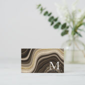 Moderne Goud Marmer Abstracte Golf Interieurontwer Visitekaartje (Staand voorkant)