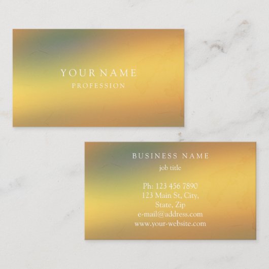 Moderne goud minimal zijde metallic wit visitekaartje (Voorkant / Achterkant)