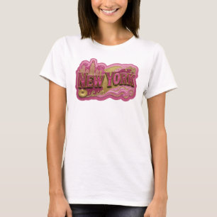 Moderne Goud NEW YORK Slogan T-shirt