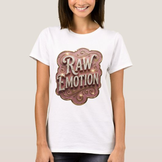 Moderne Goud RAW EMOTIE Modern Ontwerp T-shirt (Voorkant)