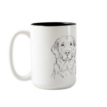 Moderne Goud Retriever Minimalistische Eénlijn Kun