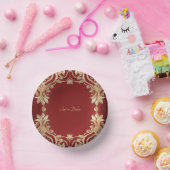 Moderne Goud Rode Bloem Papieren Kommen (Feest)