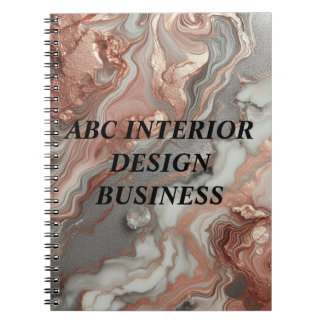 Moderne goud roos zilver marmer textuur typografie notitieboek