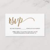 Moderne Goud RSVP geen mailing Voorbehouden Plaats Informatiekaartje (Voorkant)