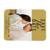 Moderne goud save the date trouwfoto magneet (Horizontaal)