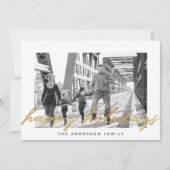 Moderne goud script fijne feestdagen foto-overlay feestdagenkaart (Voorkant)