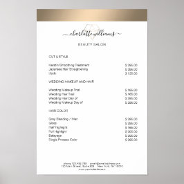 Moderne Goud Streep Diamant Prijslijst Poster