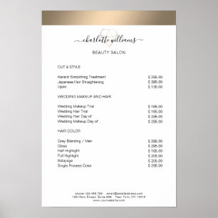 Moderne Goud Streep Diamant Prijslijst Poster