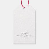 Moderne goud-verlichte kerstboom juichen twee foto cadeaulabel (Achterkant)