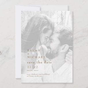 Moderne Goud & Wit B/W Foto sparen de datum Save The Date