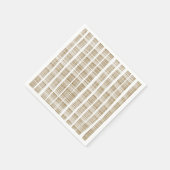 Moderne Goud & Witte Streep Textuur Bruiloft Servet (Hoek)