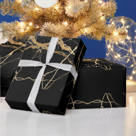 Moderne goud & zwart marmer Minimalistische luxe Cadeaupapier
