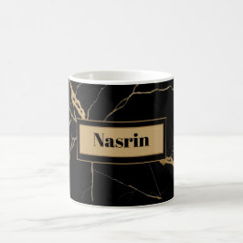 Moderne goud & zwart marmer Minimalistische luxe Koffiemok