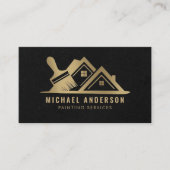 Moderne Goud & Zwart Schilderservice Huis Schilder Visitekaartje (Voorkant)