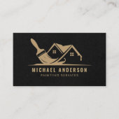 Moderne Goud & Zwart Schilderservice Huis Schilder Visitekaartje (Voorkant)