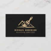 Moderne Goud & Zwart Schilderservice Huis Schilder Visitekaartje (Voorkant)