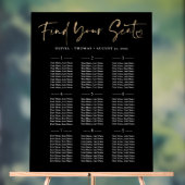 Moderne Goud & Zwart Trouwstoel Grafiek Acryl Bord (Neutraal)