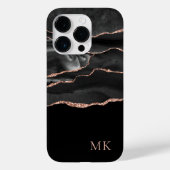Moderne goud & zwarte agaat Case-Mate iPhone case (Achterkant)