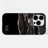 Moderne goud & zwarte agaat Case-Mate iPhone case (Achterkant (horizontaal))