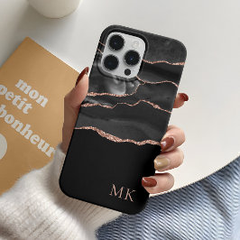 Moderne goud & zwarte agaat Case-Mate iPhone 14 pro hoesje